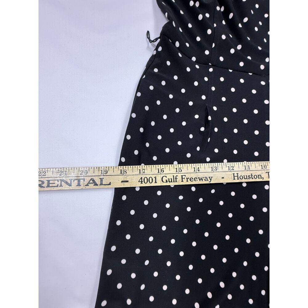 Lauren Ralph Lauren Polka Dot Wide Leg Jumpsuit Black White Sz 2 short sleeve - Picture 15 of 16